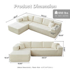 HOOOWOOO Modern L-shaped Modular Sectional Sofa with Chaise