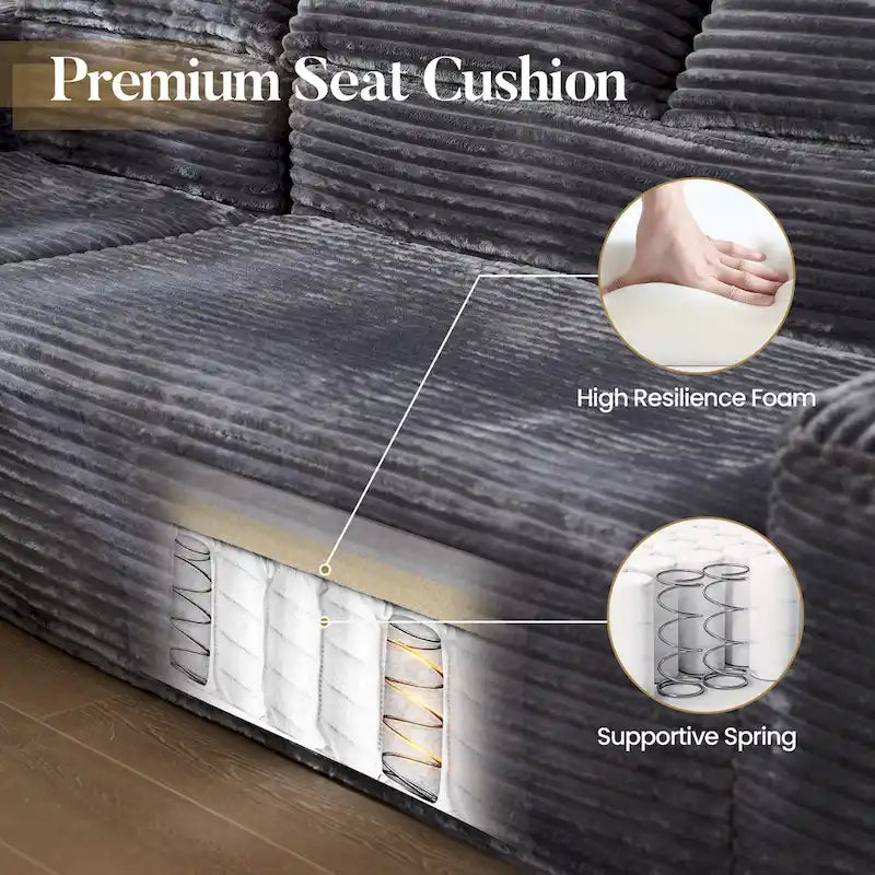 HOOOWOOO Modern L-shaped Modular Sectional Sofa with Chaise