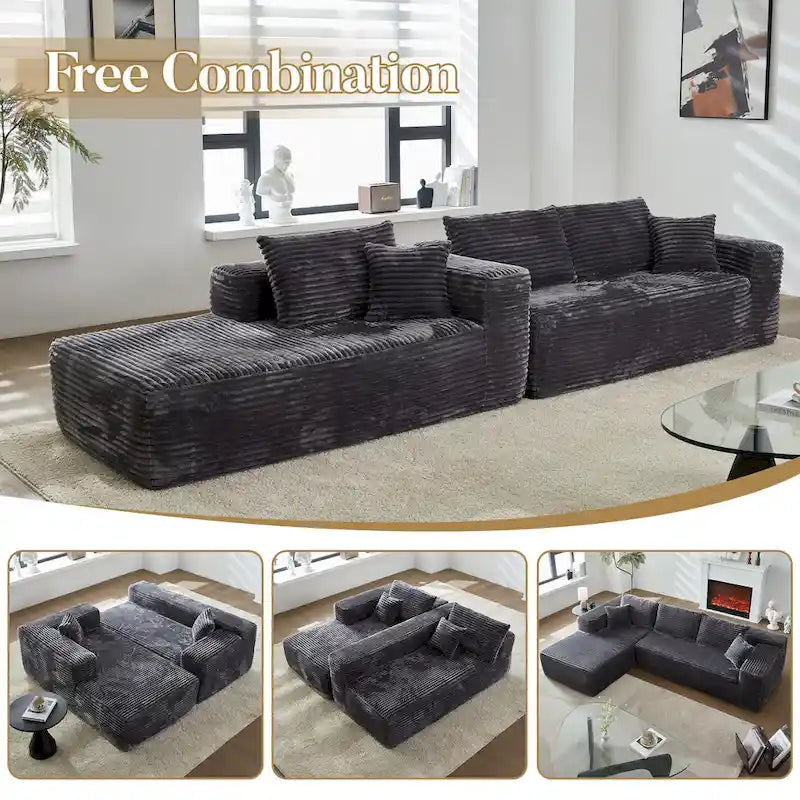 HOOOWOOO Modern L-shaped Modular Sectional Sofa with Chaise