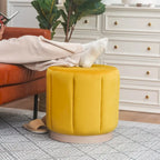 Adeco Round Upholstered Ottoman Flannelette Stool for Living Room