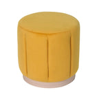 Adeco Round Upholstered Ottoman Flannelette Stool for Living Room