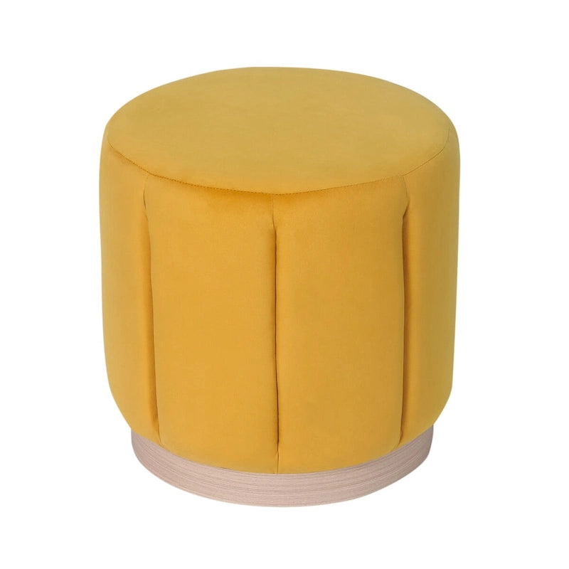 Adeco Round Upholstered Ottoman Flannelette Stool for Living Room