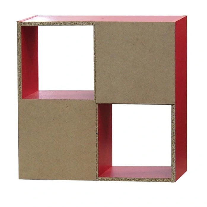 4-Cube Children's Bookcase, Kids Toy Storage Shelf Organizer, Yellow