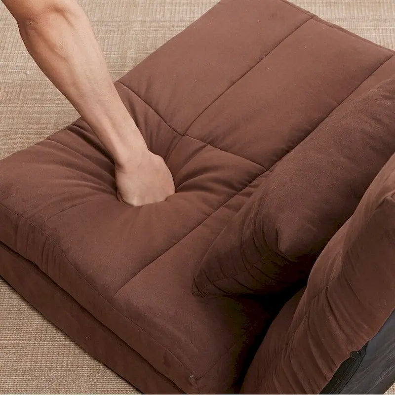 Triple Fold Down Sofa Bed, Adjustable Floor Couch Sofa with One Pillow, 5 Reclining Position