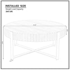 Modern 31.5 Round Coffee Table with Sturdy Metal Pedestal