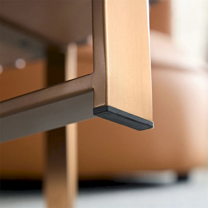 Modern 31.5 Round Coffee Table with Sturdy Metal Pedestal