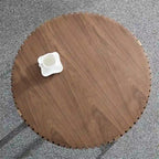 Modern 31.5 Round Coffee Table with Sturdy Metal Pedestal