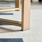 Modern 31.5 Round Coffee Table with Sturdy Metal Pedestal