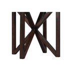 Modern simple glass coffee table, tempered glass coffee table solid wood base round transparent glass top