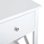 Side Table, Farmhouse End Table With Storage Drawer, Open Shelf And X-Frame