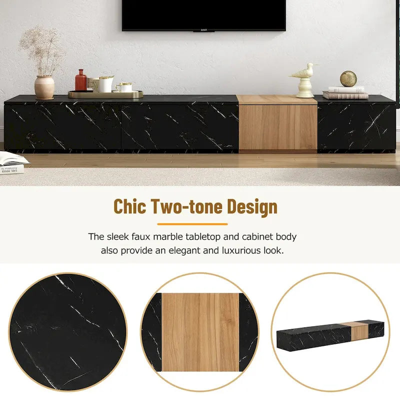 TV Stand for TVs up to 88, Modern Free-Combination Entertainment Center with 4 Storage Drawers