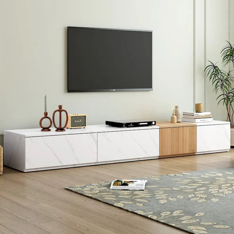 TV Stand for TVs up to 88, Modern Free-Combination Entertainment Center with 4 Storage Drawers