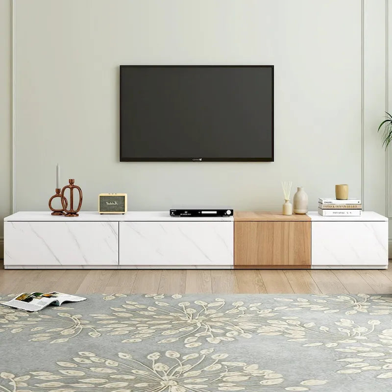 TV Stand for TVs up to 88, Modern Free-Combination Entertainment Center with 4 Storage Drawers