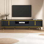 TV Stand with Open Storage Shelf for TVs Up to 85,with Cabinets and Drawers, Practical Media Console with Unique Legs