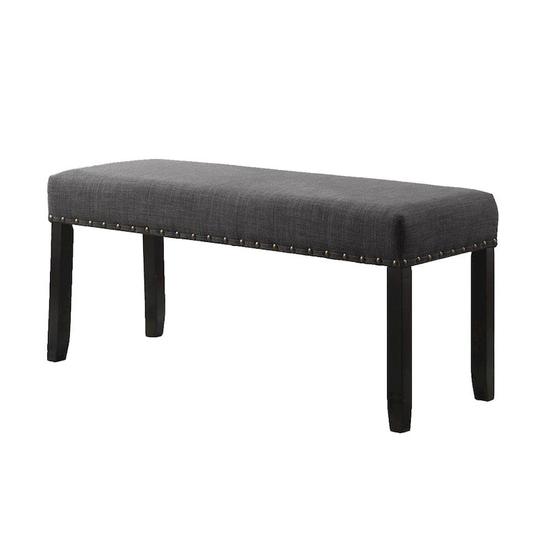 Fabric Dining Bench with Nailhead Trim and Wood Frame