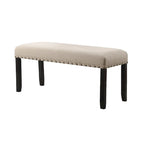 Fabric Dining Bench with Nailhead Trim and Wood Frame