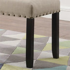 Fabric Dining Bench with Nailhead Trim and Wood Frame