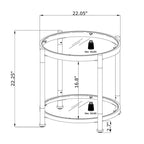 Grondin Modern Contemporary 2-Tier Tempered Glass Top End Table Side Table with Steel and Acrylic Frame