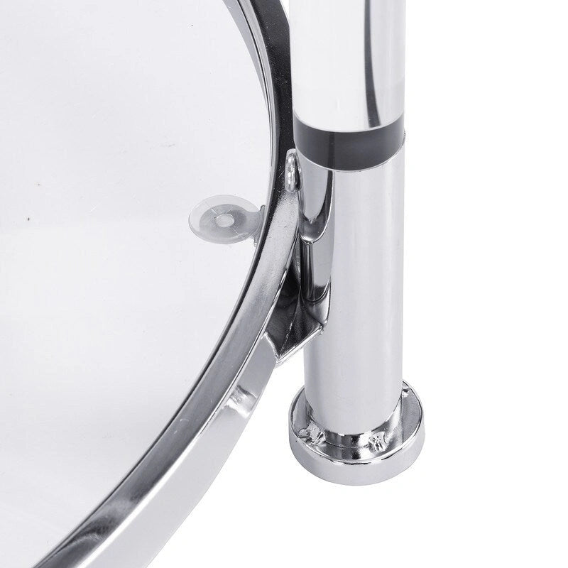 Grondin Modern Contemporary 2-Tier Tempered Glass Top End Table Side Table with Steel and Acrylic Frame