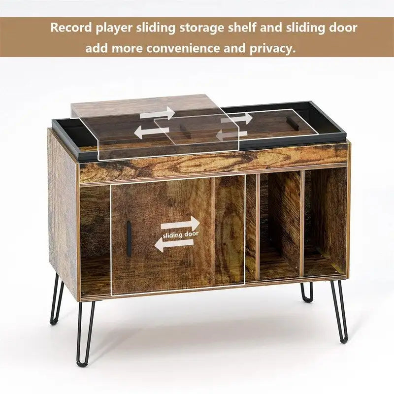 Vinyl Record Storage Cabinet - 15.75D x 34.65W x 26.97H