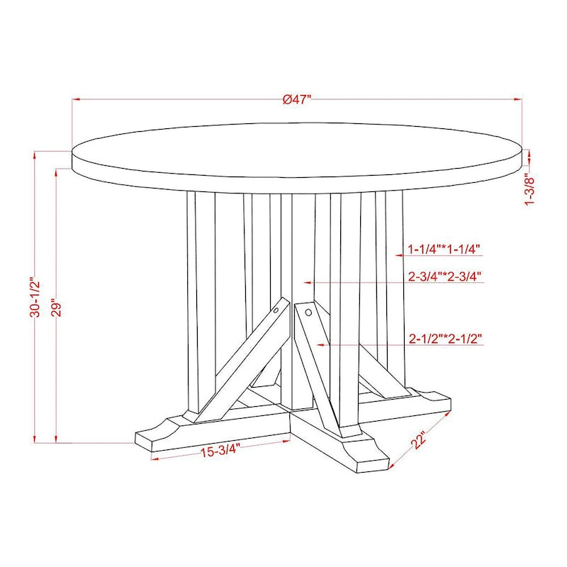 Furniture of America Derry Antique White & Dark Oak 47-inch Round Dining Table