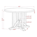 Furniture of America Derry Antique White & Dark Oak 47-inch Round Dining Table