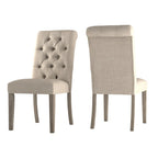 Benchwright Linen Tufted Dining Chair with Grey Finish Legs (Set of 2) by iNSPIRE Q Artisan