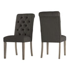 Benchwright Linen Tufted Dining Chair with Grey Finish Legs (Set of 2) by iNSPIRE Q Artisan