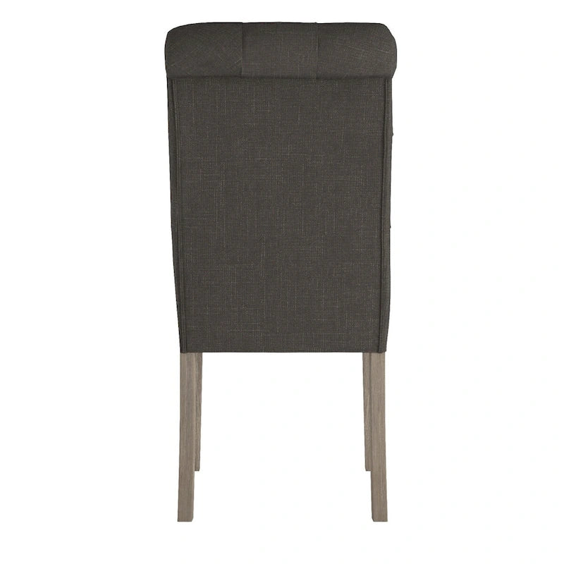 Benchwright Linen Tufted Dining Chair with Grey Finish Legs (Set of 2) by iNSPIRE Q Artisan