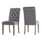 Benchwright Linen Tufted Dining Chair with Grey Finish Legs (Set of 2) by iNSPIRE Q Artisan