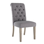 Benchwright Linen Tufted Dining Chair with Grey Finish Legs (Set of 2) by iNSPIRE Q Artisan