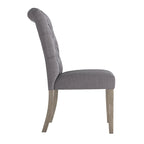 Benchwright Linen Tufted Dining Chair with Grey Finish Legs (Set of 2) by iNSPIRE Q Artisan