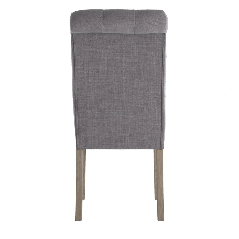 Benchwright Linen Tufted Dining Chair with Grey Finish Legs (Set of 2) by iNSPIRE Q Artisan