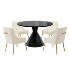 48 Light Luxury Black High Gloss Large Countertop Dining Table with Velvet Dining Chair Set