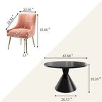 48 Light Luxury Black High Gloss Large Countertop Dining Table with Velvet Dining Chair Set