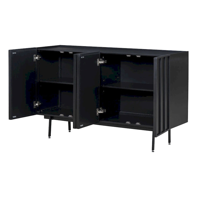 Sideboard Wooden Cabinet with 4 Doors Suitable for Living Rooms