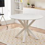 Grondin Mid-Century Modern Round Dininig Table with MDF Top and Pedestal Base, 42.1 End Table Leisure Table