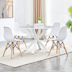 Grondin Mid-Century Modern Round Dininig Table with MDF Top and Pedestal Base, 42.1 End Table Leisure Table