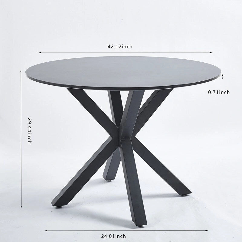 Grondin Mid-Century Modern Round Dininig Table with MDF Top and Pedestal Base, 42.1 End Table Leisure Table