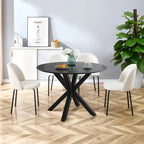 Grondin Mid-Century Modern Round Dininig Table with MDF Top and Pedestal Base, 42.1 End Table Leisure Table