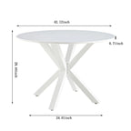 Grondin Mid-Century Modern Round Dininig Table with MDF Top and Pedestal Base, 42.1 End Table Leisure Table