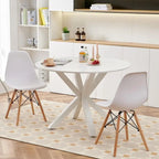 Grondin Mid-Century Modern Round Dininig Table with MDF Top and Pedestal Base, 42.1 End Table Leisure Table