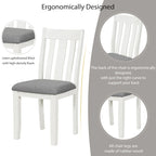 Retro Style 7-Piece Dining Table Set with Extendable Table and 6 Upholstered Chairs (Antique Brown+White)