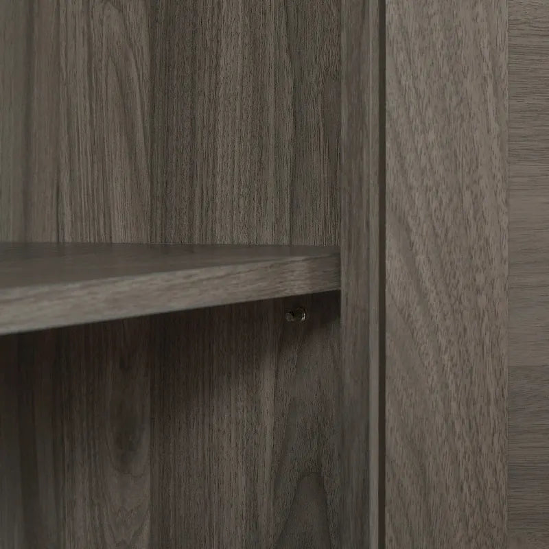 65-Inch Slate Gray Faux Rattan Sideboard with Barn Doors Rustic Sideboard,4-Door Storage for Living Room,Entryway,Dining Room