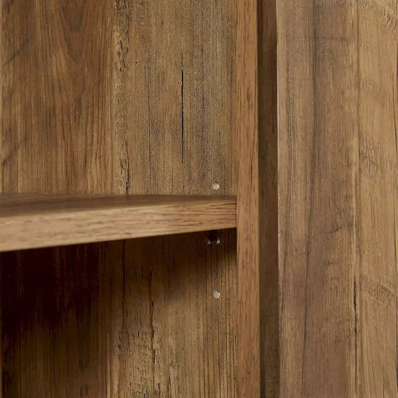 65-Inch Slate Gray Faux Rattan Sideboard with Barn Doors Rustic Sideboard,4-Door Storage for Living Room,Entryway,Dining Room