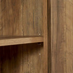 65-Inch Slate Gray Faux Rattan Sideboard with Barn Doors Rustic Sideboard,4-Door Storage for Living Room,Entryway,Dining Room