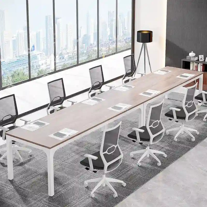 6.5FT Conference Meeting Seminar Business Table Set for 8-12 Person (Set of 2)