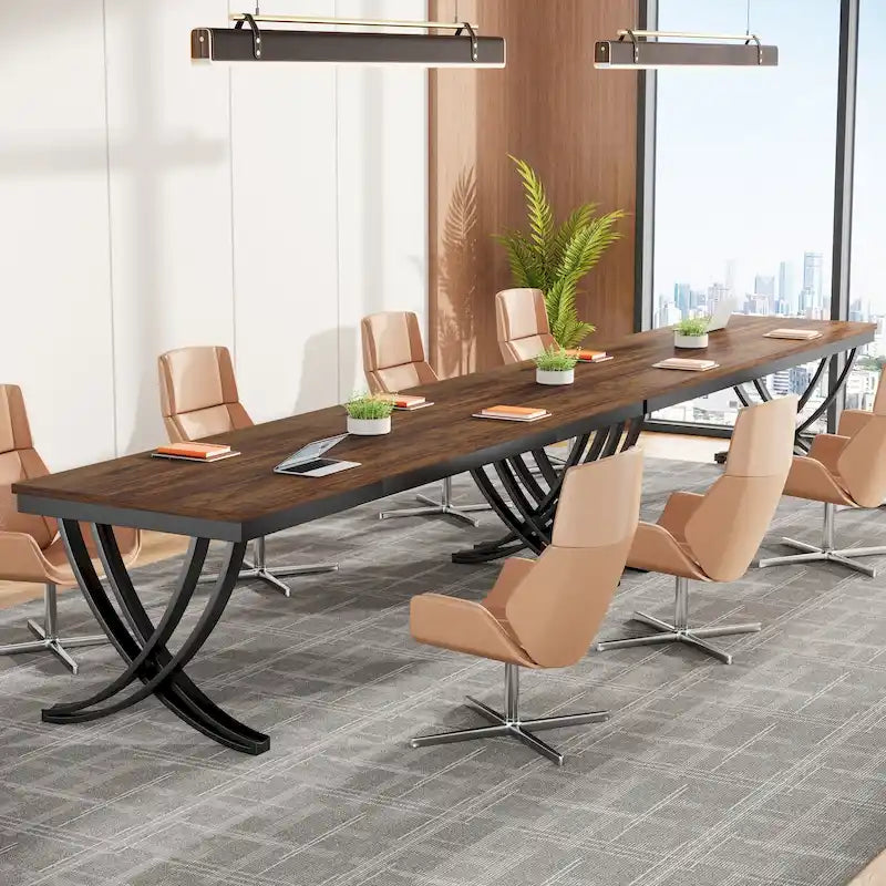 6.5FT Conference Meeting Seminar Business Table Set for 8-12 Person (Set of 2)