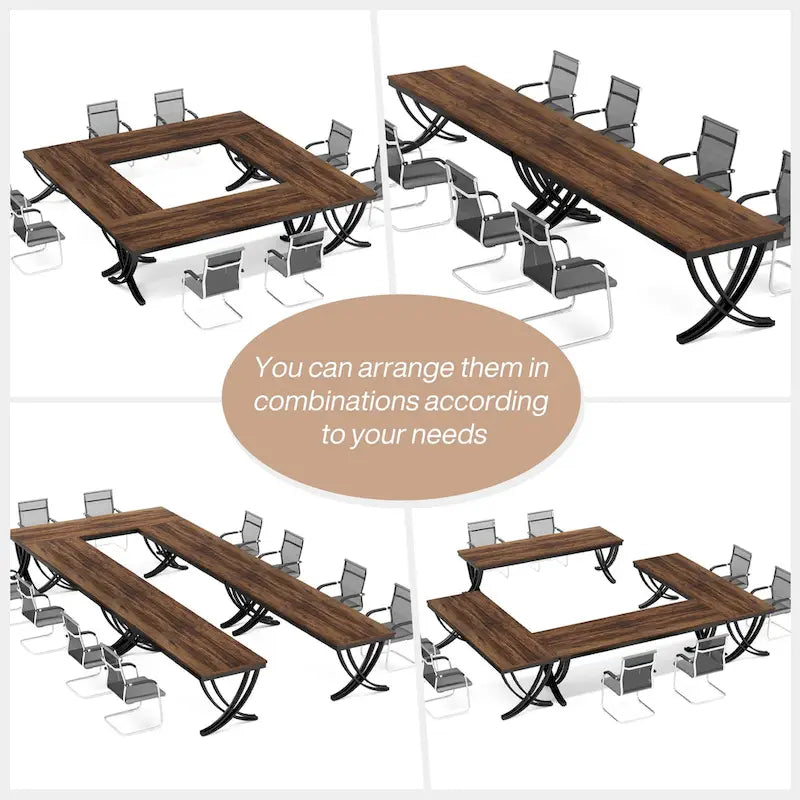 6.5FT Conference Meeting Seminar Business Table Set for 8-12 Person (Set of 2)