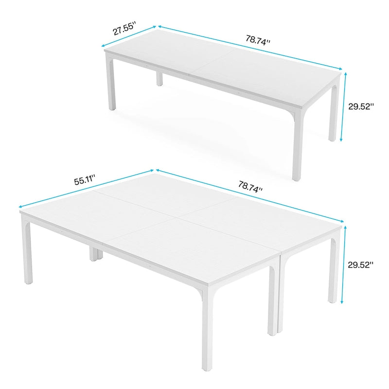 6.5FT Conference Meeting Seminar Business Table Set for 8-12 Person (Set of 2)